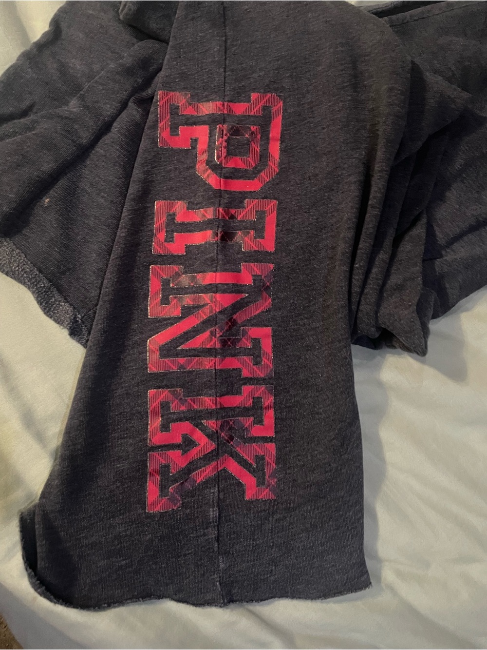 PINK Victoria's Secret Charcoal Gray Hoodie with Pale Pink Logo